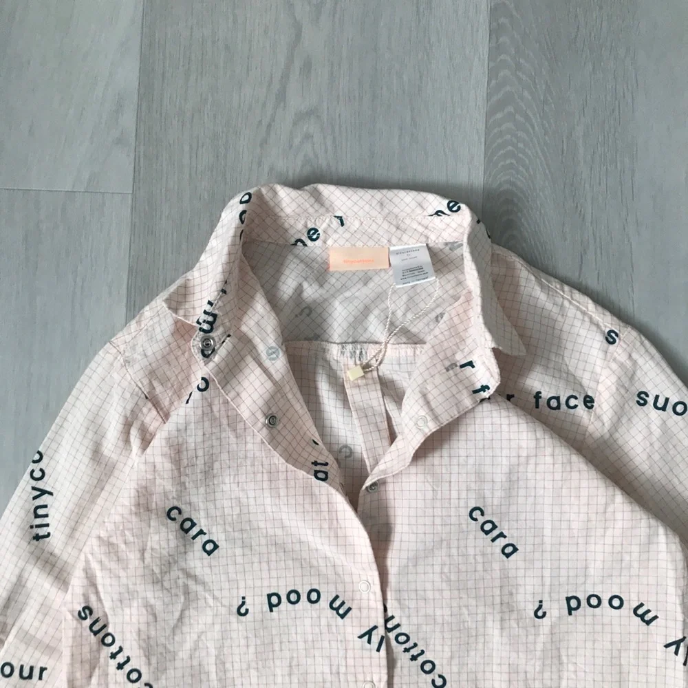 TINYCOTTONS KIDS PINK CHECK SHIRT SNAP BUTTON 8Y